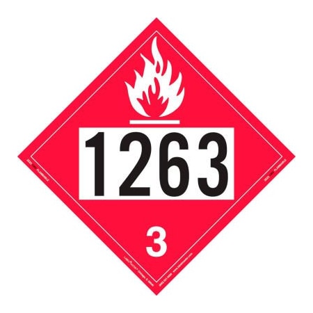 LabelMaster® ZEZ21263 Flammable Liquid Placard, UN 1263, Removable Vinyl, 25/Pack